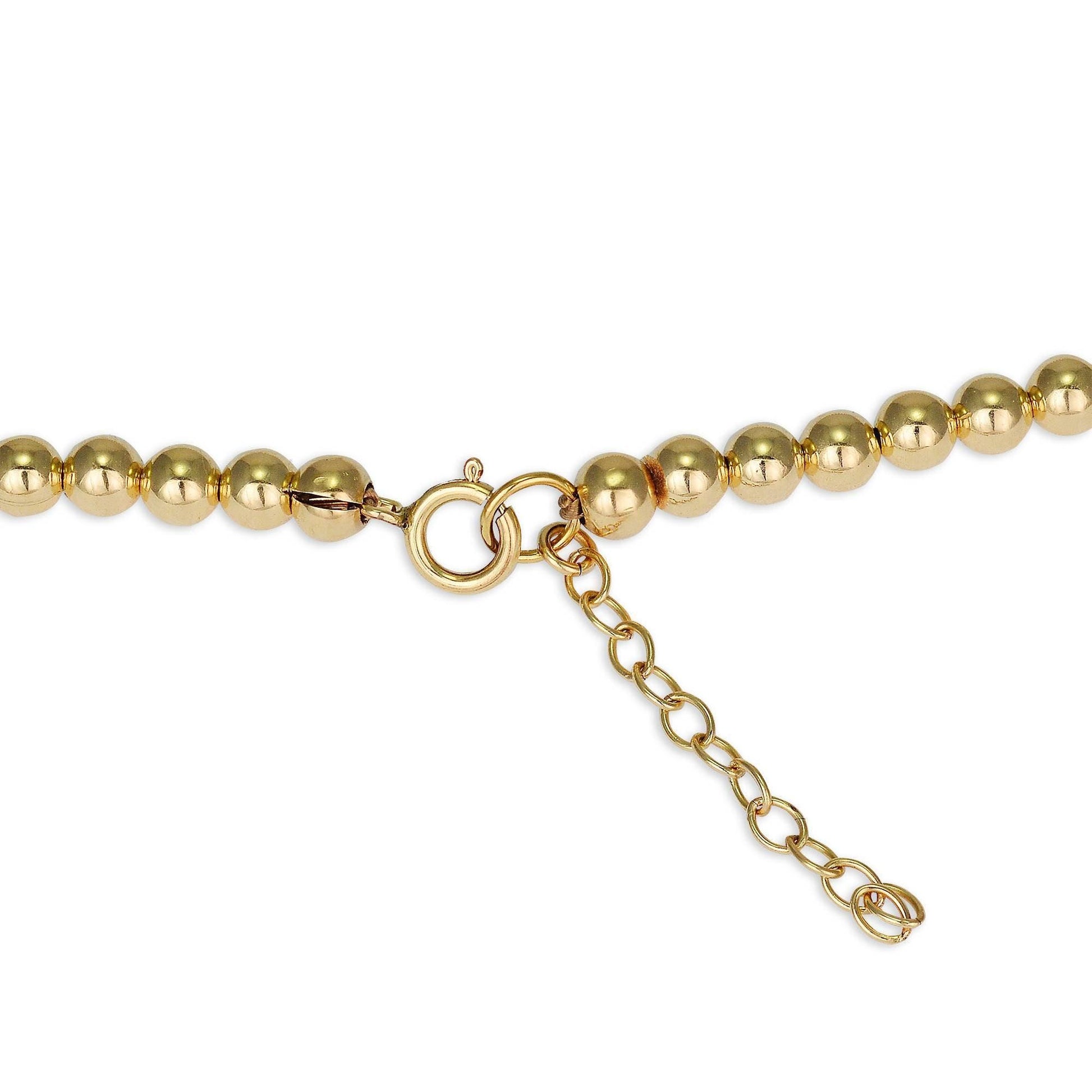 Boho 14kt Gold Filled Necklace with 10mm Gold Filled Bead Centerpiece - Tarnish Free Jewelry