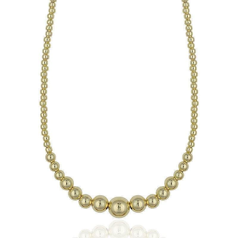 Dainty Gold Filled Beaded Necklace - Boho Graduated Layering Jewelry - Classy Bridemaid Gift - Tarnish Free