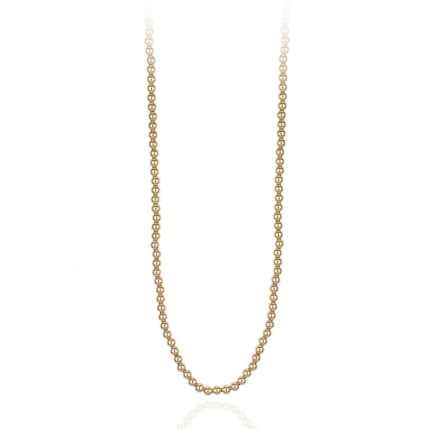 14kt Gold Filled 3 mm Necklace, Dainty Gold Filled Boho Beaded Hippie Jewelry, Tarnish Free Necklace