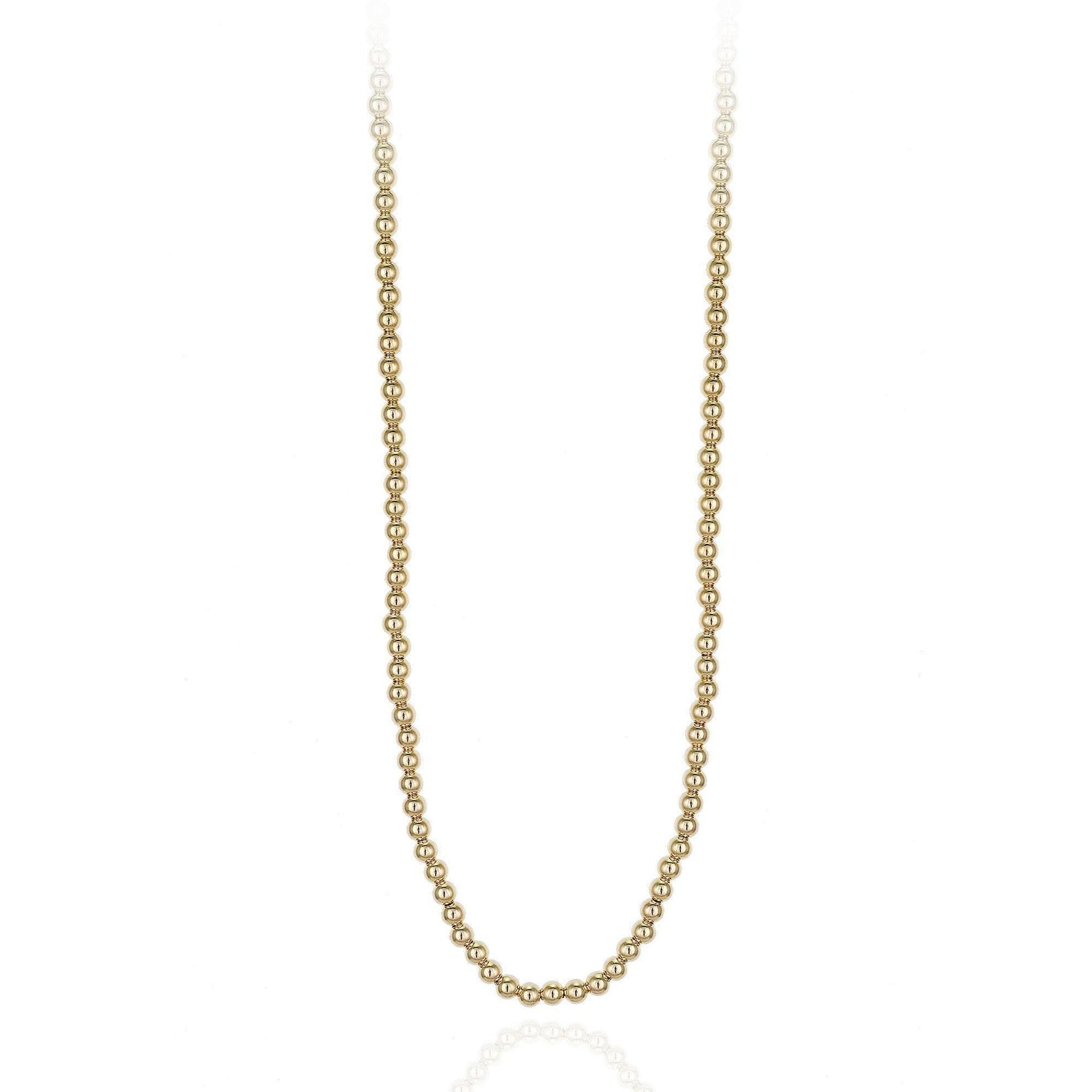 14kt Gold Filled 3 mm Necklace, Dainty Gold Filled Boho Beaded Hippie Jewelry, Tarnish Free Necklace