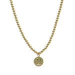 Smiley Face Necklace, Dainty Bead Necklace, Isabella Necklace,
