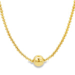 Boho 14kt Gold Filled Necklace with 10mm Gold Filled Bead Centerpiece - Tarnish Free Jewelry