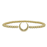 Horn Bracelet: Gold Filled Beads and Crescent Moon (Stretch Sizing)