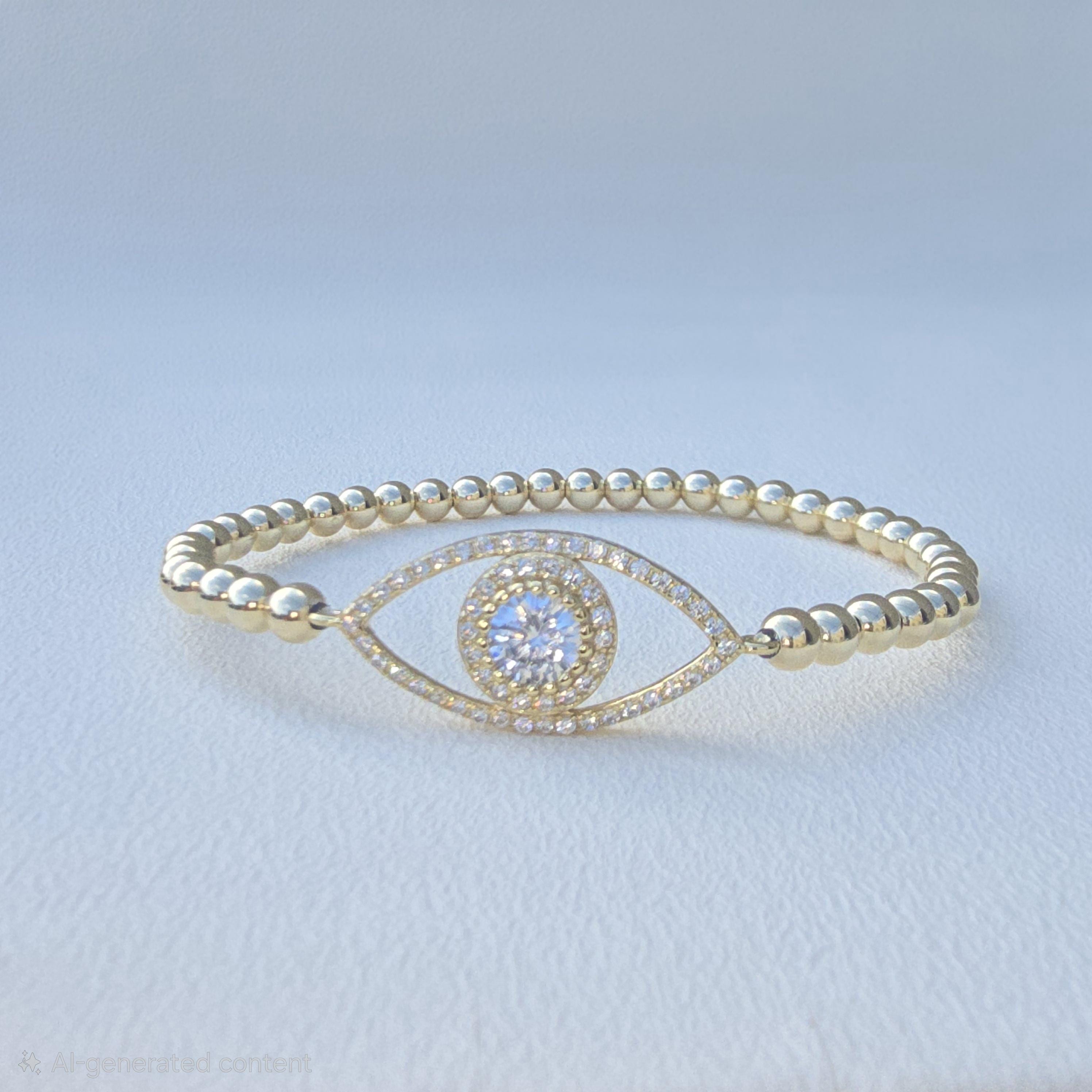 Gold Filled Beaded Stretch Bracelet for Women