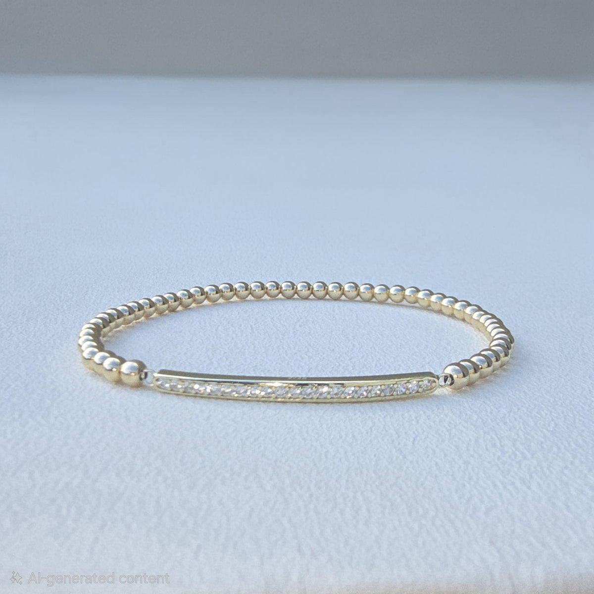 14kt Goldfilled Pave Bar Bracelet - Tarnish Free Jewelry