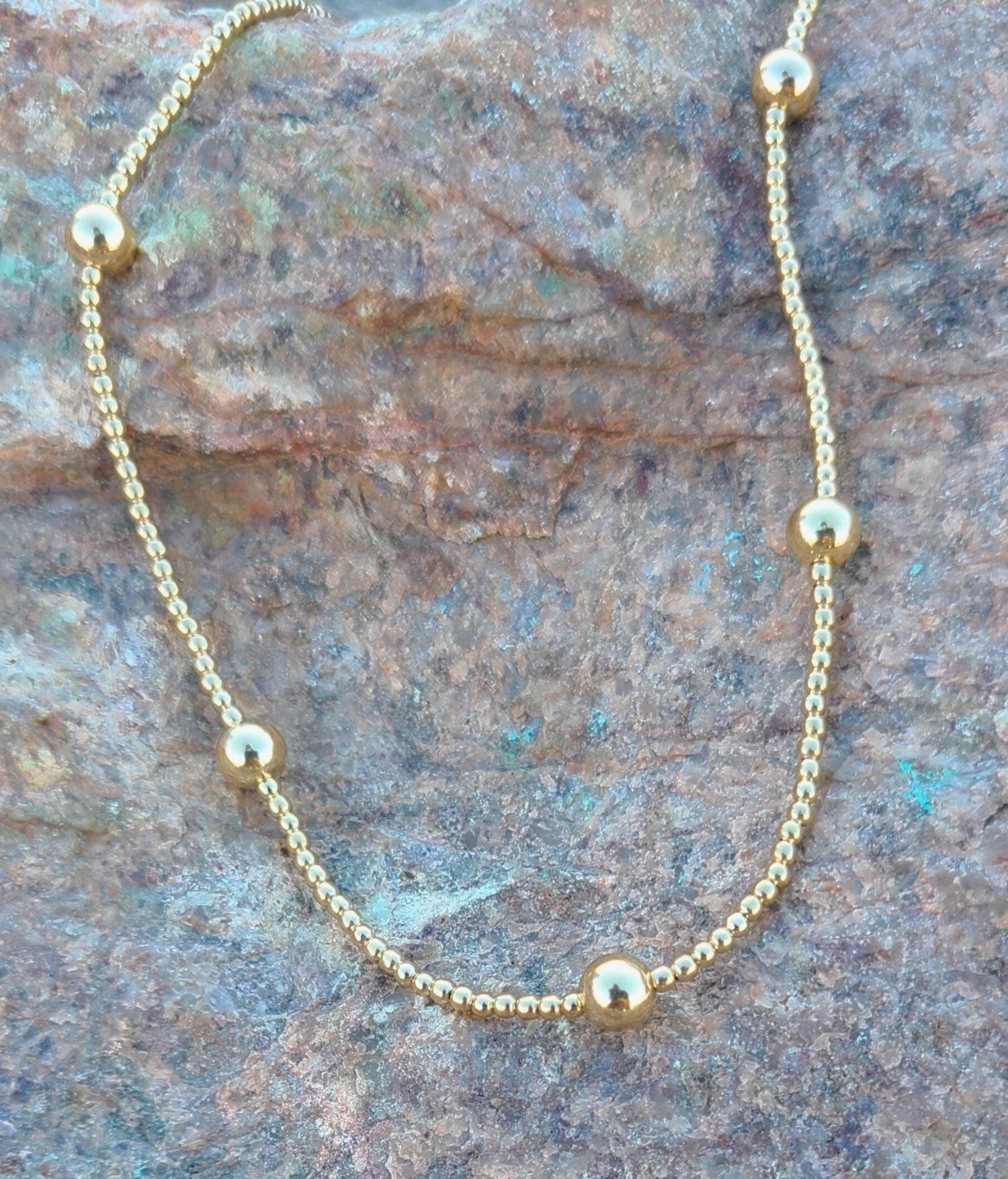 Dainty Bead Necklace, Bridesmaid Necklace, Gold Filled Necklace,