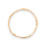Beaded Stretch Bracelet: 14kt Gold Filled Beads with Tube Pendant- Tarnish Free, Waterproof