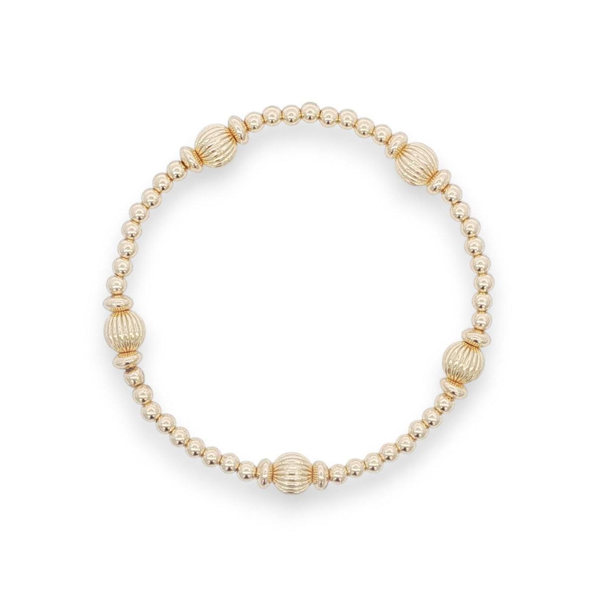 14kt Gold Filled Bracelet with Mix Bead Styles - Tarnish Free, Waterproof