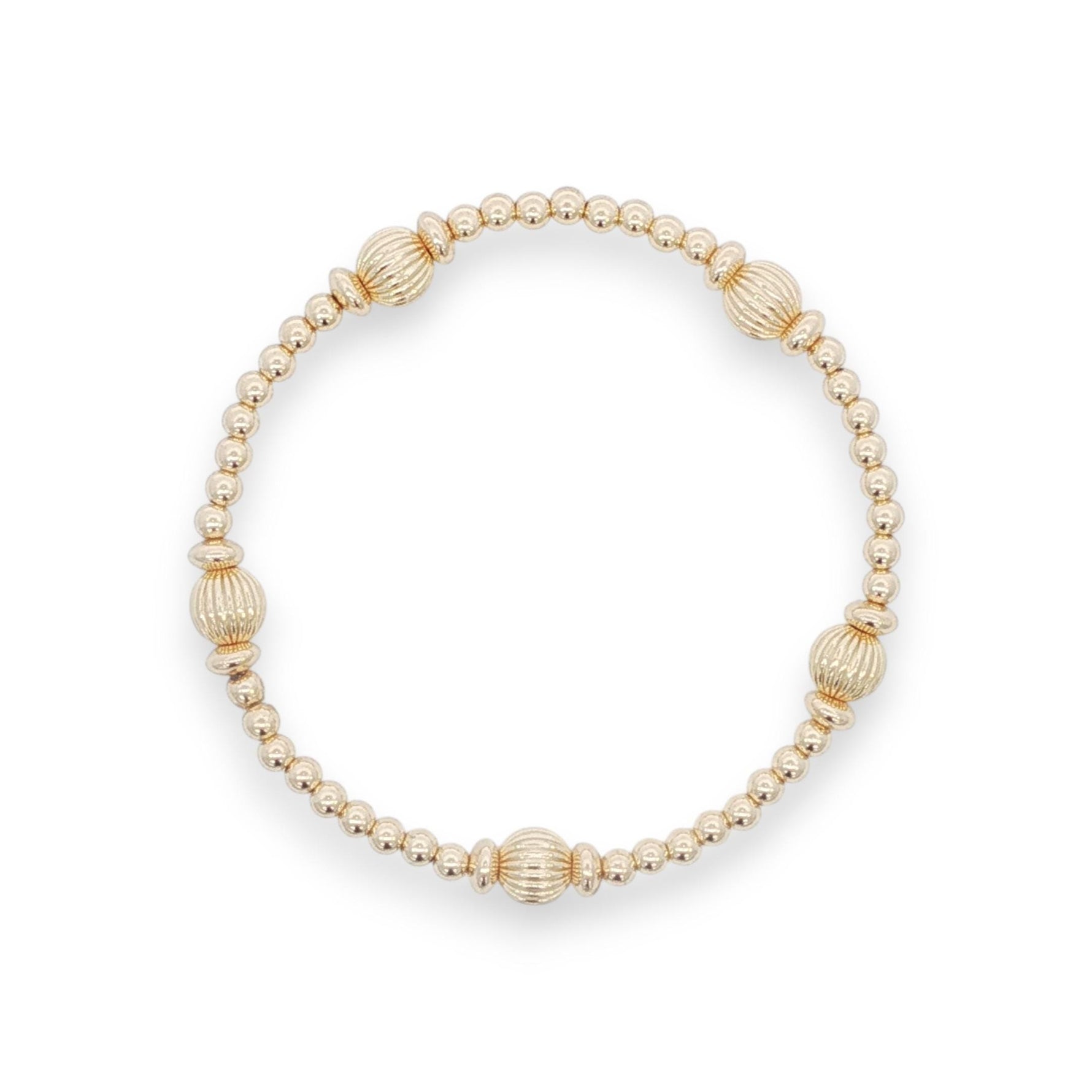 14kt Gold Filled Bracelet with Mix Bead Styles - Tarnish Free, Waterproof