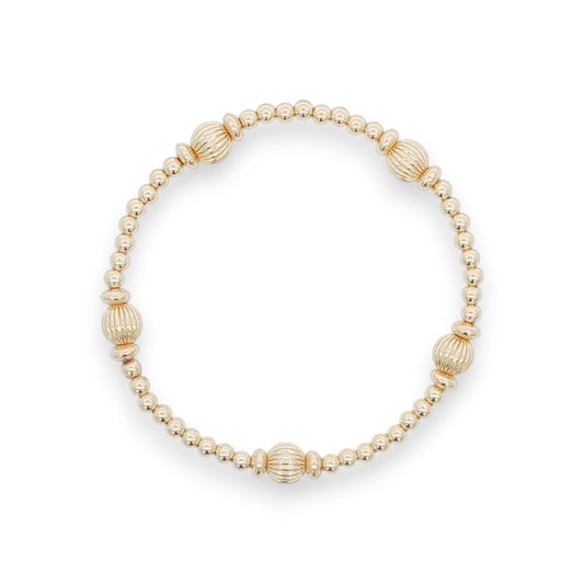 14kt Gold Filled Bracelet with Mix Bead Styles - Tarnish Free, Waterproof