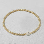 Gold Filled Evil Eye Bracelet, Stretch Beads (Adjustable Fit)