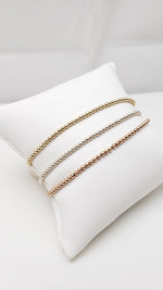 Gold Filled 2mm Beaded Bracelet - Boho Hippie Style - Stretchy Cord for Layering - Tarnish Free and Waterproof