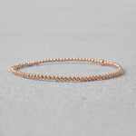 Gold Filled 2mm Beaded Bracelet - Boho Hippie Style - Stretchy Cord for Layering - Tarnish Free and Waterproof