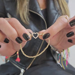 Gold Filled Heart Bracelet with Cubic Zirconia - Stretch Stacking Bracelet by Isabella Celini