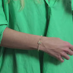 Gold Filled Multi-Colored Cubic Zirconia Beaded Bracelet for Women - Delicate Stretch Stackable