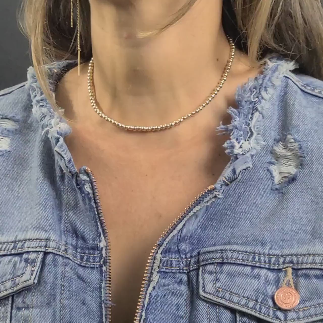 Layering Necklace: Dainty 4mm Gold Filled Beads - Tarnish Resistant