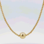 Boho 14kt Gold Filled Necklace with 10mm Gold Filled Bead Centerpiece - Tarnish Free Jewelry