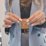 Good Luck Evil Eye Bracelet Multicolor Seed Beads Gold Filled  Stretch Bracelet - Tarnish Free - Waterproof