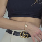 Gold Filled Good Luck Charm Bracelet with Cubic Zirconia - Womens Beaded Charm Bracelet