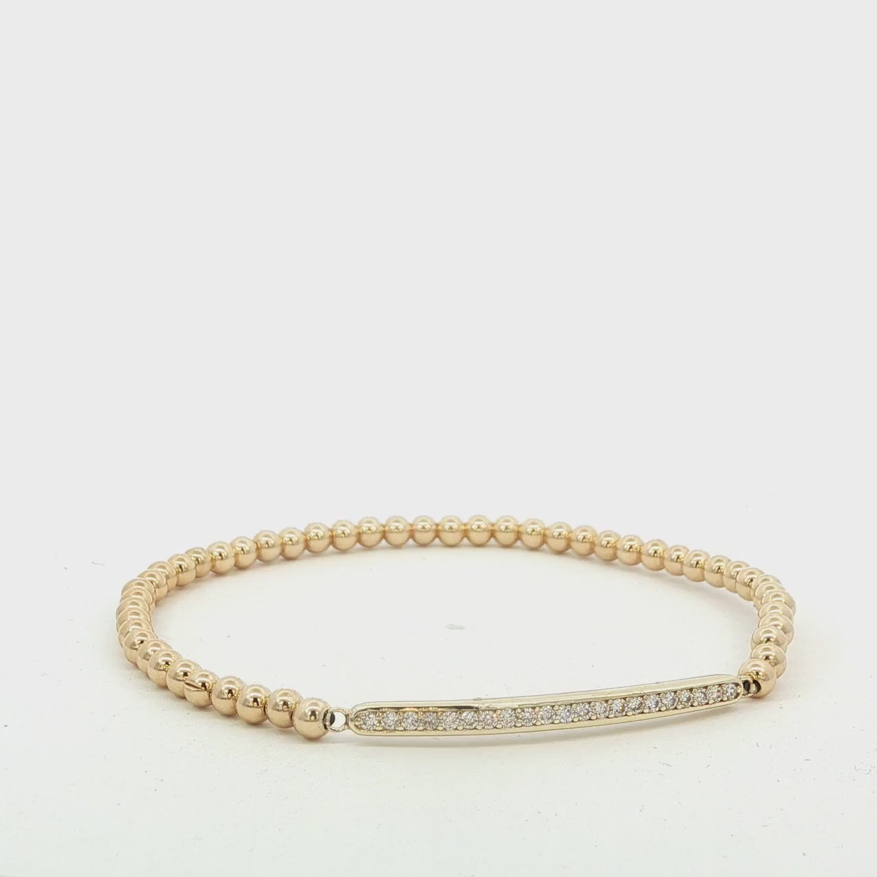14kt Goldfilled Pave Bar Bracelet - Tarnish Free Jewelry