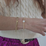 Mother of Pearl Star Gold Filled Beaded, Isabella Celini, Stretch Stacking Bracelet, Gift For Her, Dainty Heart Bracelet