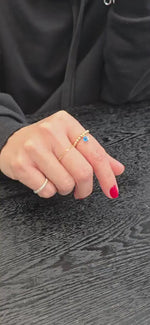 14kt Gold Filled Stretch Ring - Tarnish Free - 3mm - Evil Eye Design Charm Ring