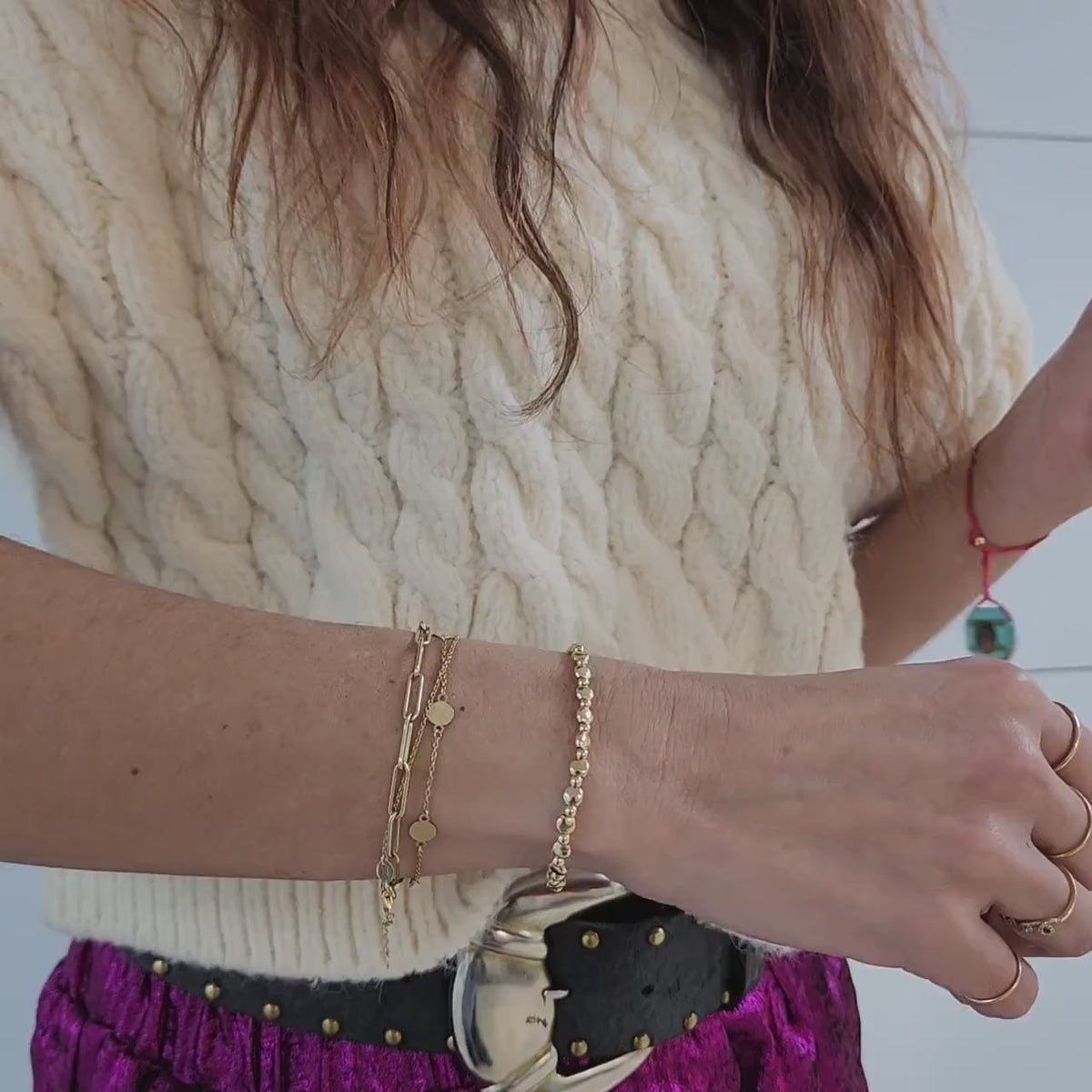 Stackable Beaded Bracelet: Gold Filled, Tarnish-Free - Stretch Fit