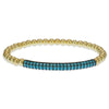 Pave Bar Bracelet Gold Filled Stretch Bracelet Turquoise Stones