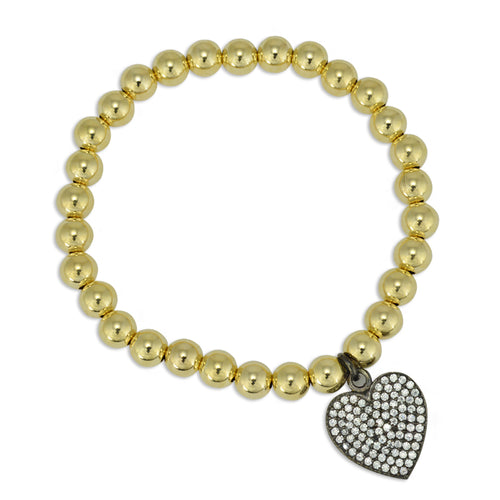 heart, heart Bracelet, Gold Filled, Gold Filled Bracelet, gold filled beads, love bracelet