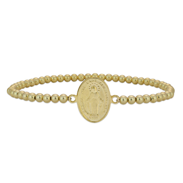 Virgin Mary, Virgin Mary Bracelet, Gold Filled, Gold Filled Bracelet, gold filled beads, religious bracelet