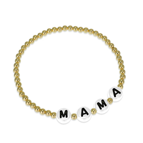 Lyla Mama White Beaded Bracelet