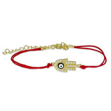red string hamsa hand evil eye bracelet