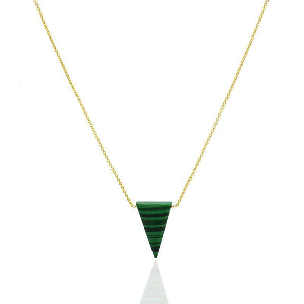 Malaquita Necklace Sterling Silver Gold Plated