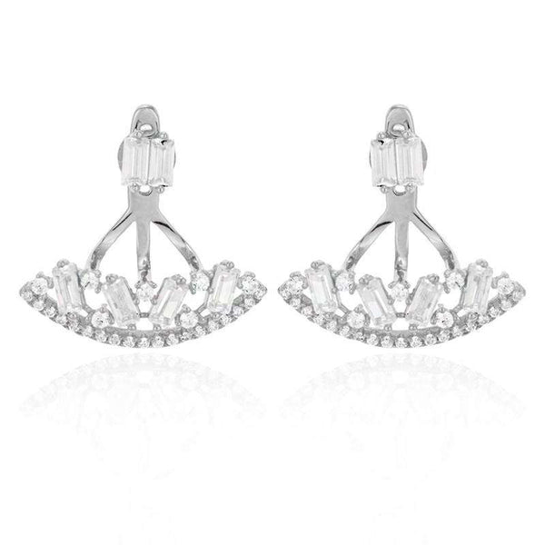 baguette earrings silver