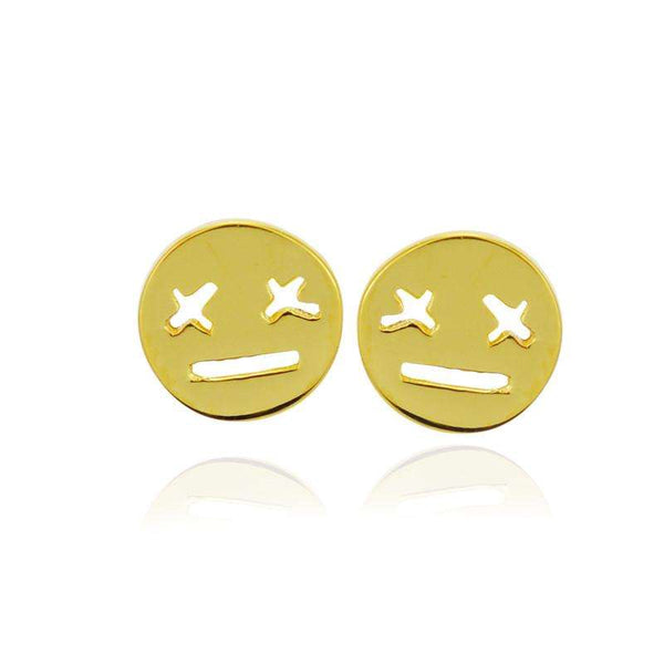 smiley earrings gold